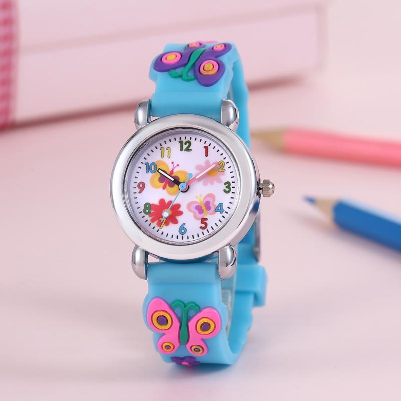 Wasserdichte Cartoon-Quarz-Kinderuhr mit PVC-Armband für Spiel und Schulgebrauch
