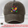 Autismus Bewusstsein Herz Puzzle Druck Baseballkappe Unisex Lässig Polyester Verstellbar Atmungsaktiv Kopfbedeckung