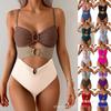 New Swimsuit Women's One-piece Explosion Sexy Solid Color Bikini Women's Swimsuit