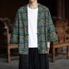 Men Plus Size Loose Retro Chinese Style Ethnic Hanfu Open Cardigan Robe Coat
