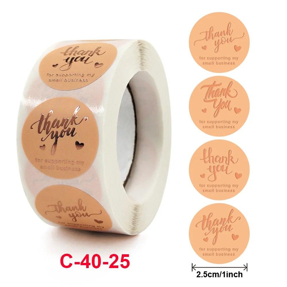 500Pcs 1inch Thank You Stickers For Envelope Sealing Labels Stationery Supplies Handmade Wedding Gift Decoration Sticker New