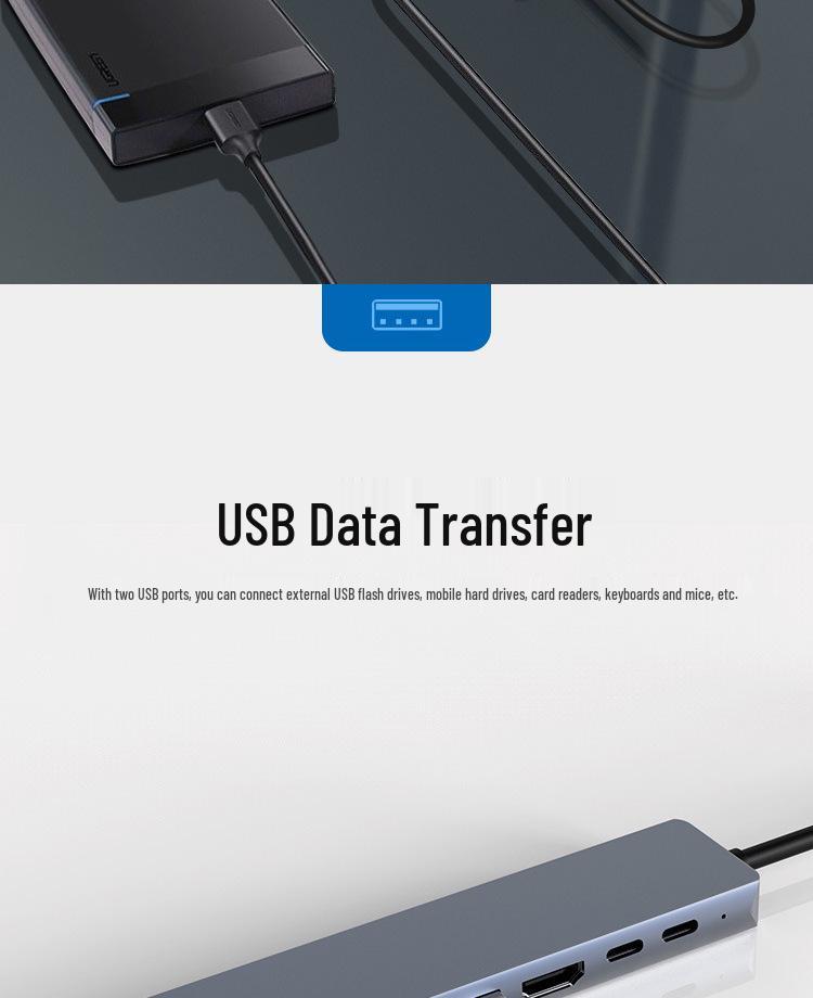 8-in-1 Expansion Dock for Apple Laptops: Multi-Port Hub with USB, Network, Type-C, and Card Reader Support