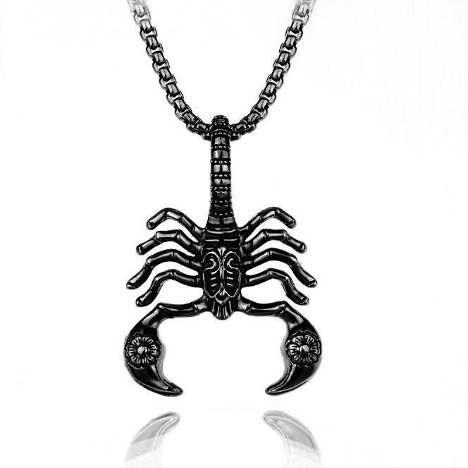 Scorpion King Pendant Necklace Men's Necklace New Fashion Metal Sliding Pendant Accessories Party Zircon