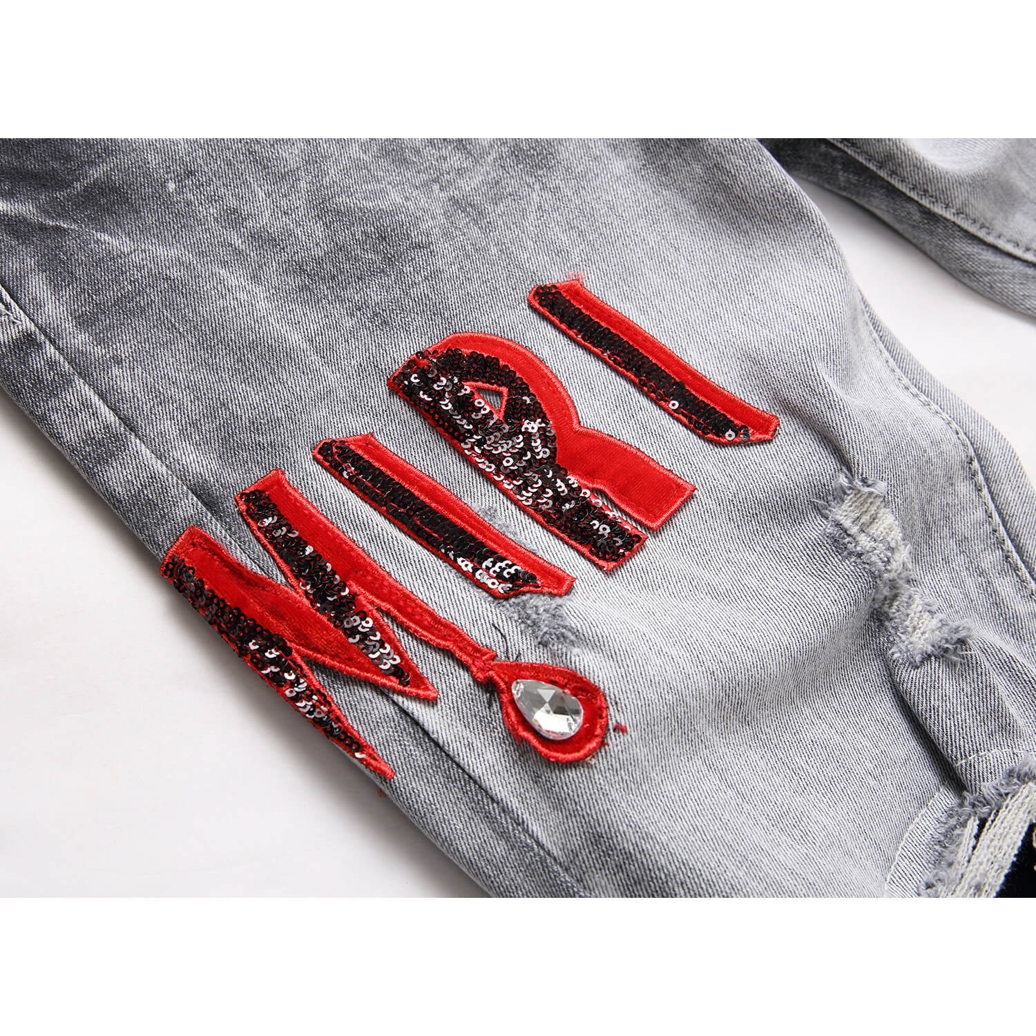 

Новый стиль Уличная мода Трендовые Потертые Вываренные Приталенные Укороченные Мужские Джинсы Деним 3826 30 серебряный серый