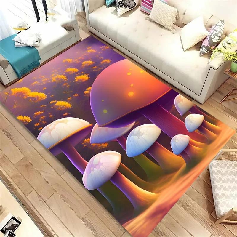 Colorful Mushroom Pattern Floor Mats Door Front Decoration Home Living Room Floor Mats