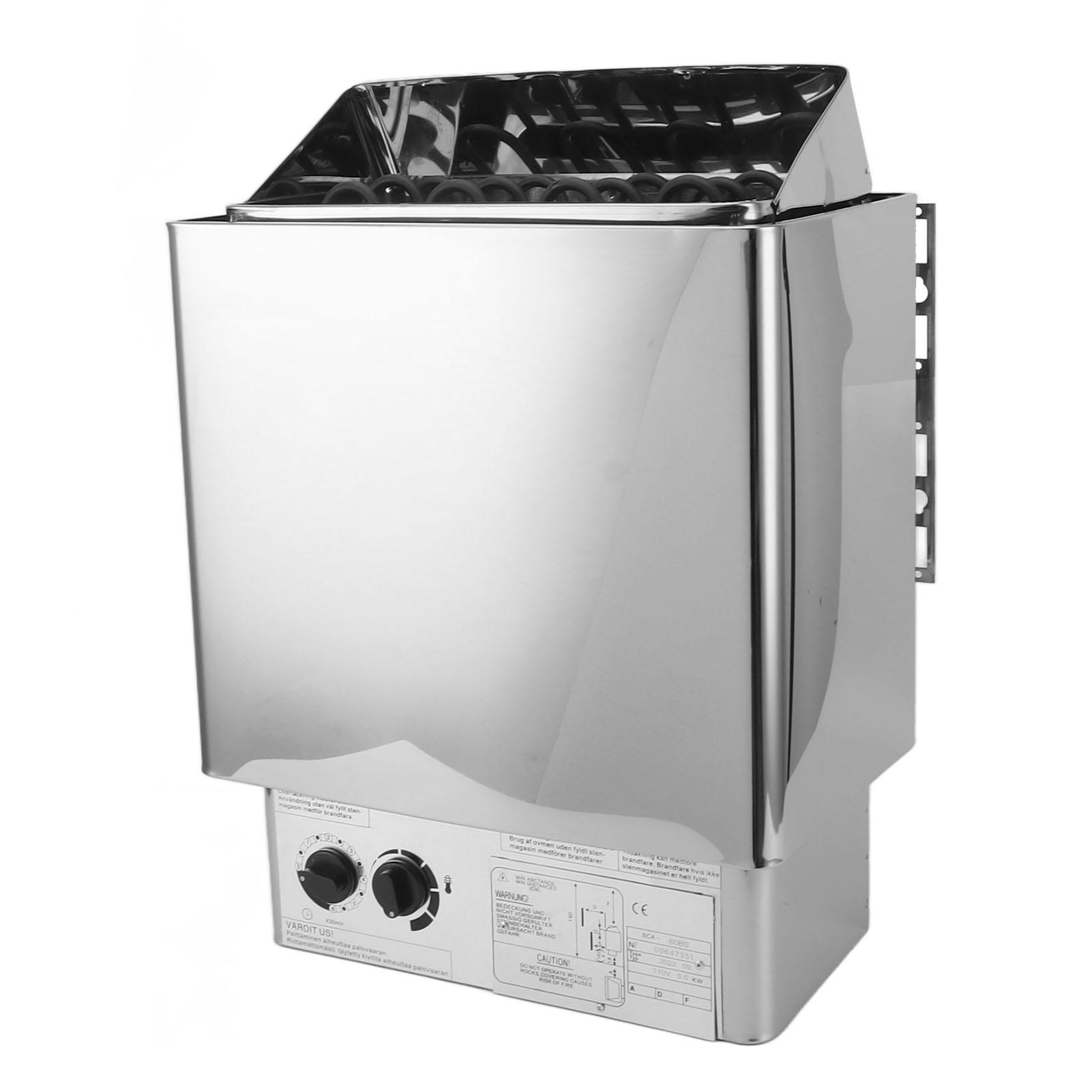 Sauna Heater 6KW Heating Stove Stainless Steel Efficient Heating Sauna Equipment with Internal Controller 110V for Hotel Spa Shower