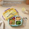 Microwavable 304 Stainless Steel Bento Box 2/3 Compartment Lunch Box Leakproof Food Storage Container With Lid For Kids School