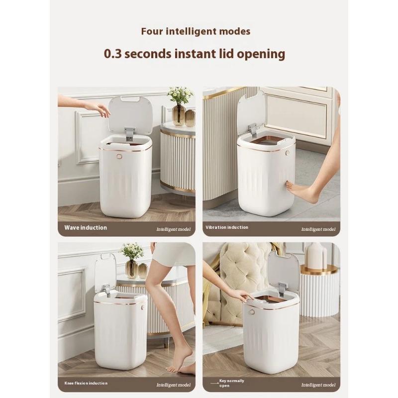 20L Sensor Electric Trash Can UV Light Charging Bin Bathroom Automati Waterproof Recycle Toilet Wastebasket with Lid Smart Home