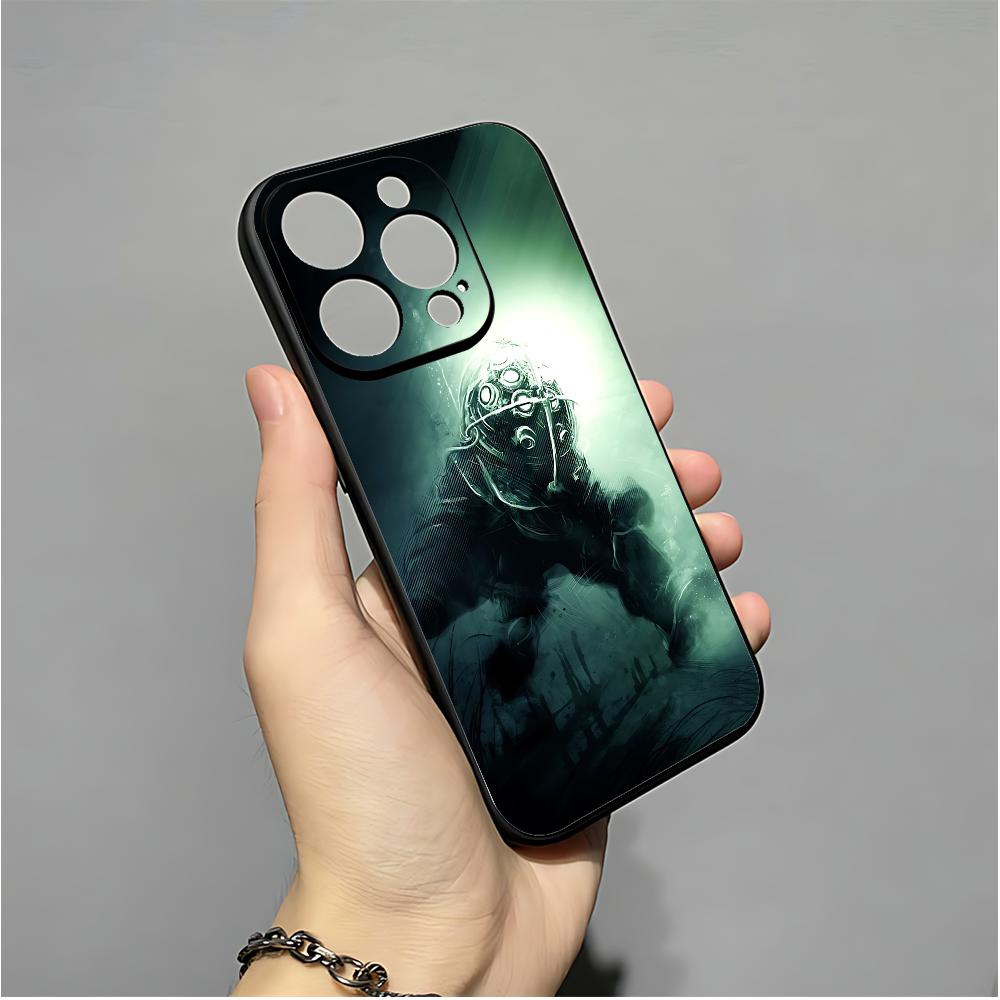 Game B-BioShock Phone Case For IPhone 16,15,14,13,12,11,XS,XR,X,8,7,Pro,Max,Plus,mini Silicone Black Cover