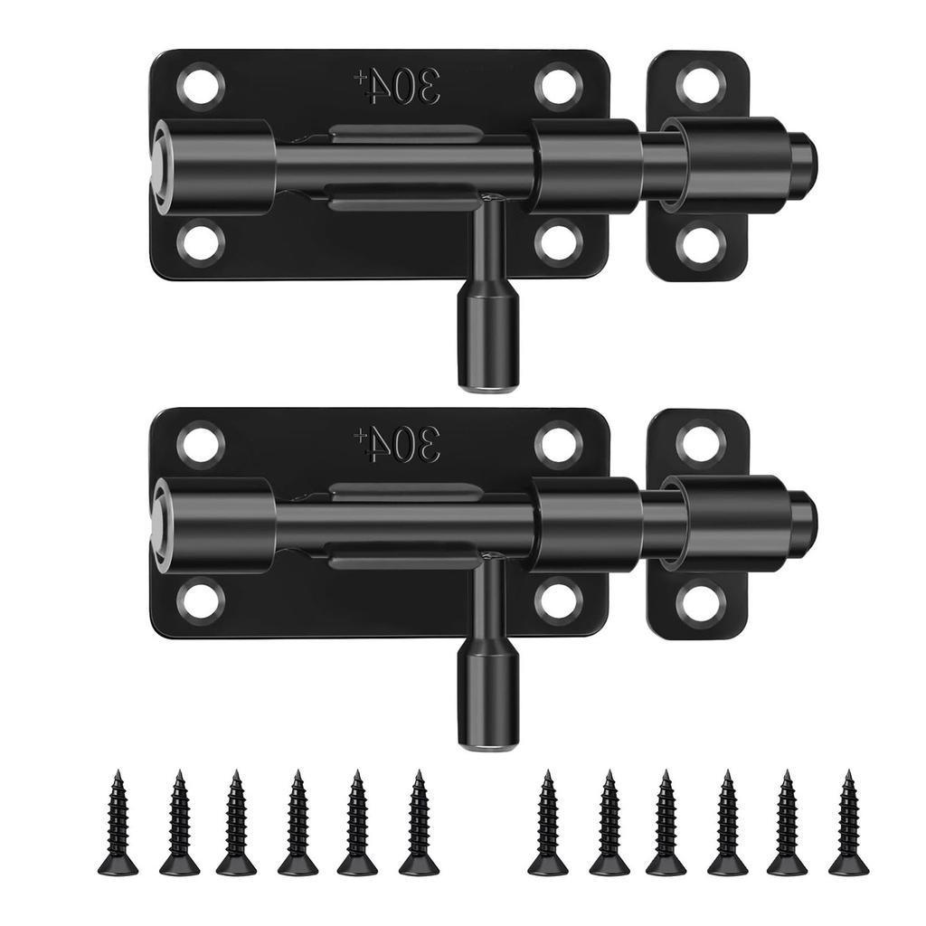 Modern Sliding Door Lock Stainless Steel Black Simple Installation Door Latches For Outdoor Door
