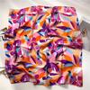 27.6inch Colorful Print Square Scarf Simulated Silk Neck Scarf Mature Style Professional Versatile Small Scarf