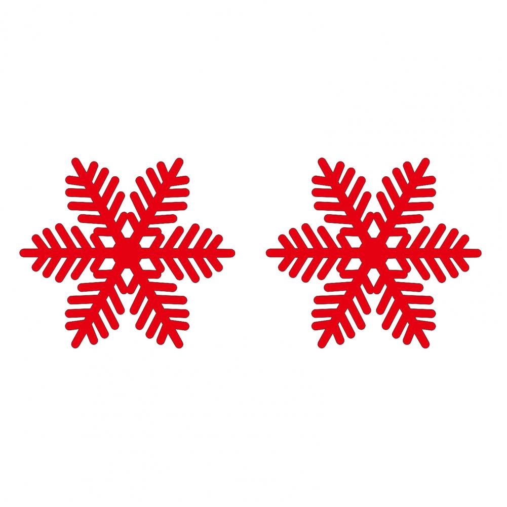 

2Pcs Christmas Placemat Snowflake Shaped Coaster Decorative Cutlery Mat Hollow Insulated For Festive Dining Table Decorations S красный