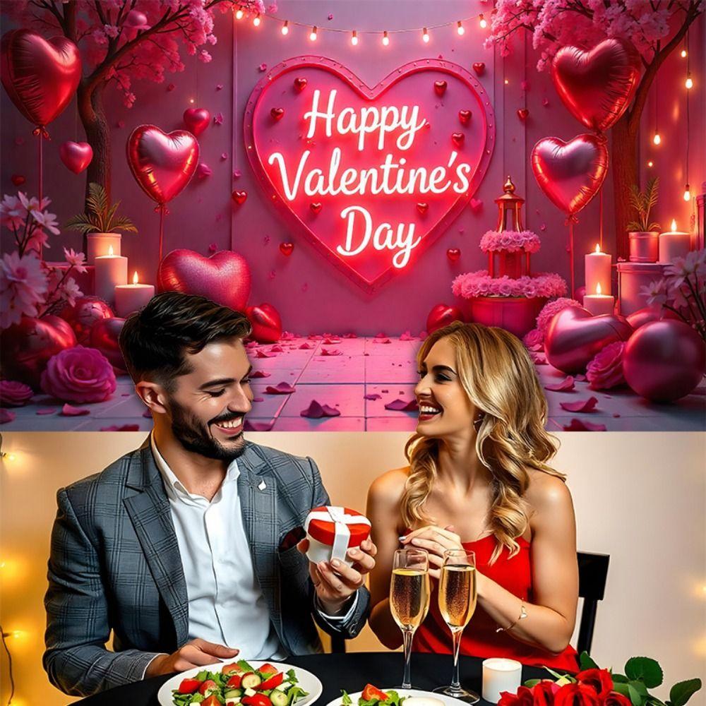 Rose Valentine's Day Photography Backdrop Gift Happy Valentine's Day Banner  Photo Studio