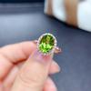 Diwenfu 14k Roségold Schmuck Grüner Topas Ring für Frauen Feine Anillos De Bizuteria Bague oder Jaune Eheringe Ring Schmuckschatulle