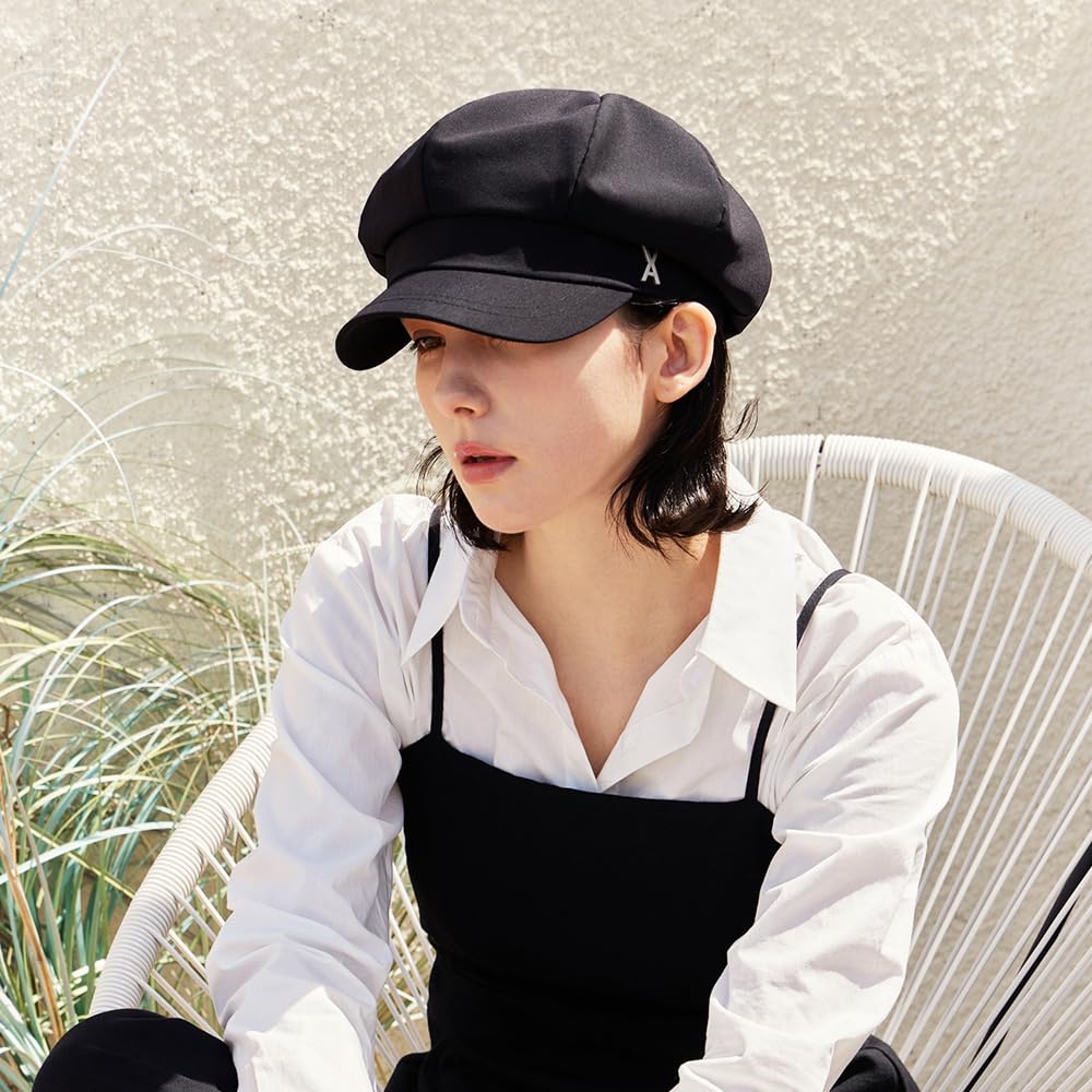 VA Stud Newsboy Cap Black