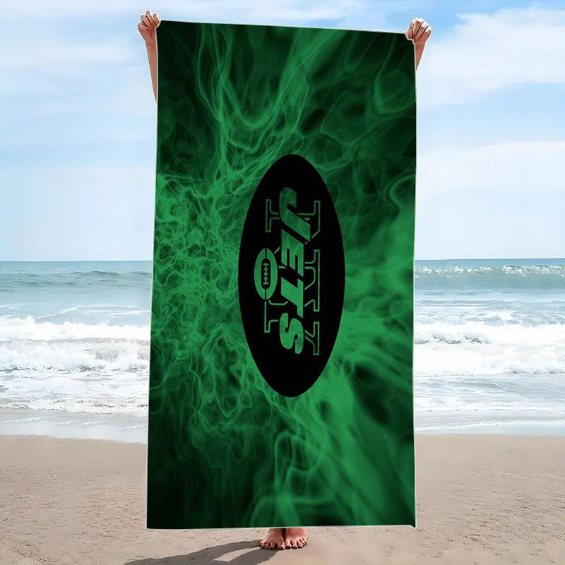 New york jets Logo Print Beach Towel, Large Soft Quick Dry Towel for Beach Camping Swimming