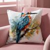 Kingfisher Watercolor Painting Cushion Cover Multi-Scene Pillow Cover for Home & Car - Reversible, Soft & Durable for Daily Use