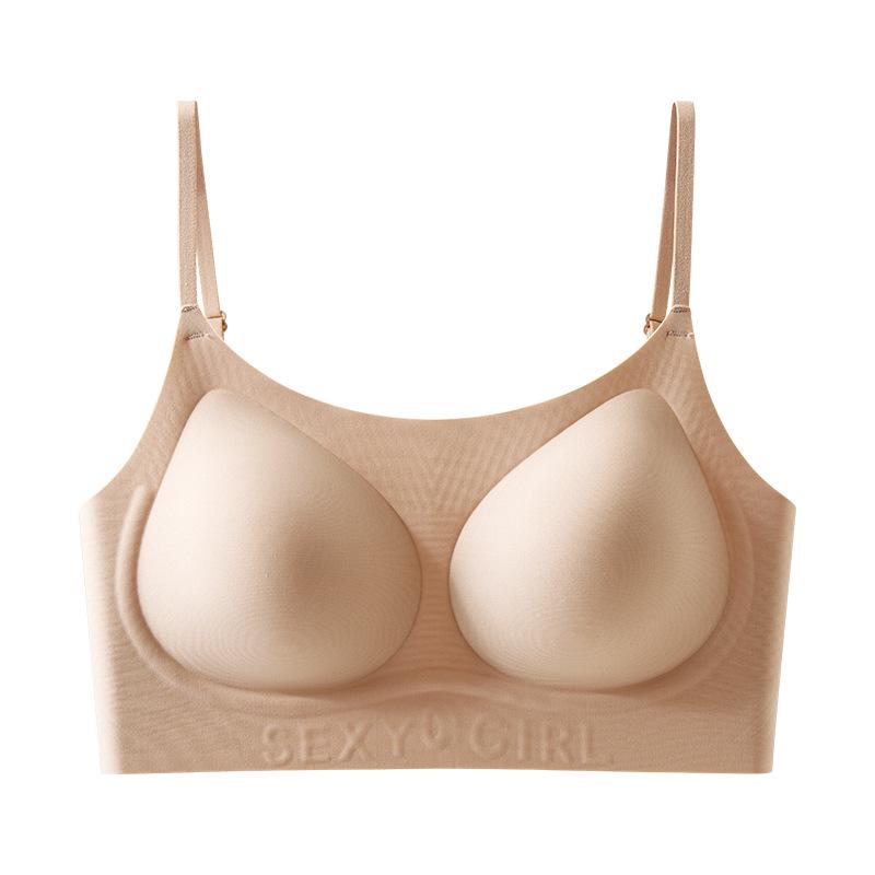 Seamless Invisible Bra: Skin Tone Thin Strap Vest for Small-Chested Women