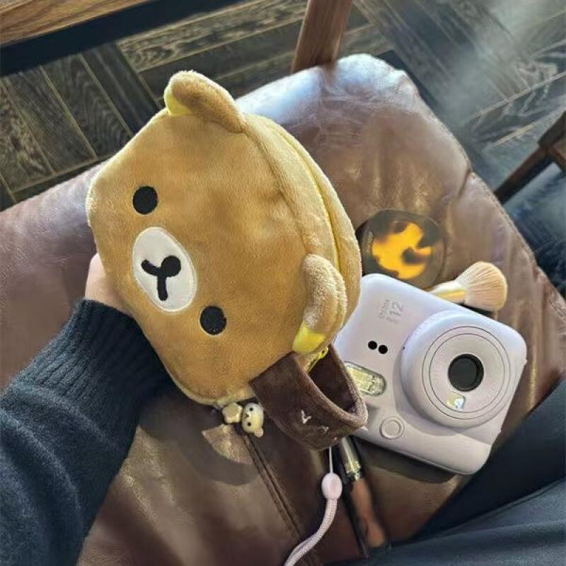 Rilakkum Japanese-style Cute Sundry Storage Bag Cartoon Bear Large-capacity Cosmetic Bags Portable Polaroid Storage Bags Gifts