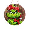 Christmas Funny Pendant Wooden Sign Decoration, Green Cartoon Character Pendant, Decorate Porch