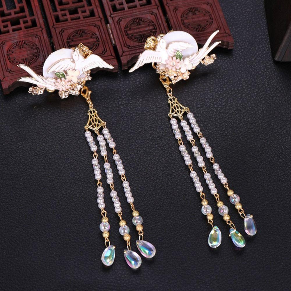 Beaded Hanfu Taseel Hair Clips Pearl Chinese Style Hairpins  Female/Children