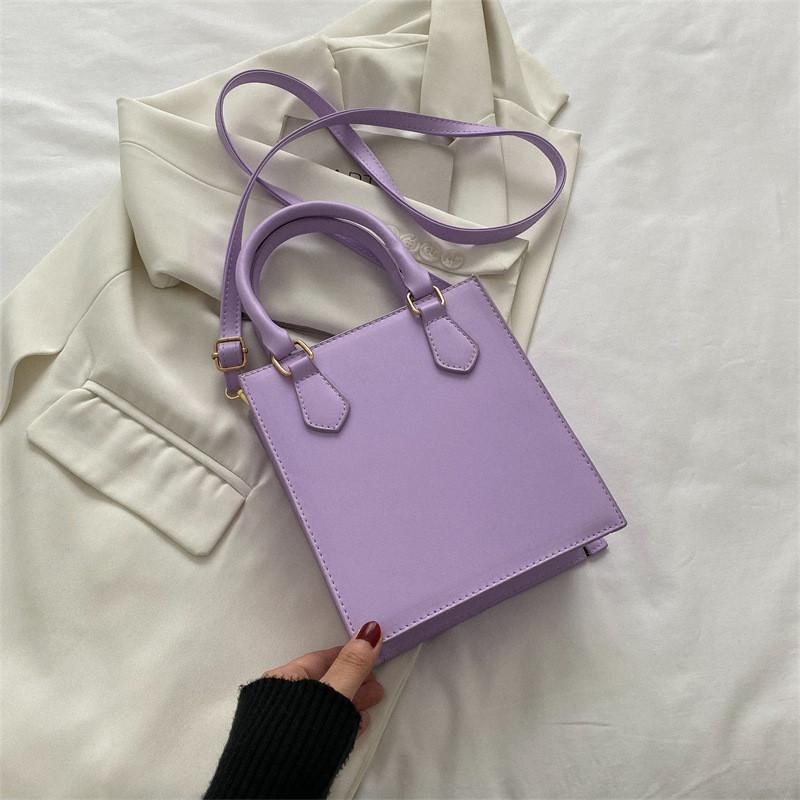 Stylish Pu Leather Women's Black Shoulder Bag 2023 Trendy Small Square Handbag