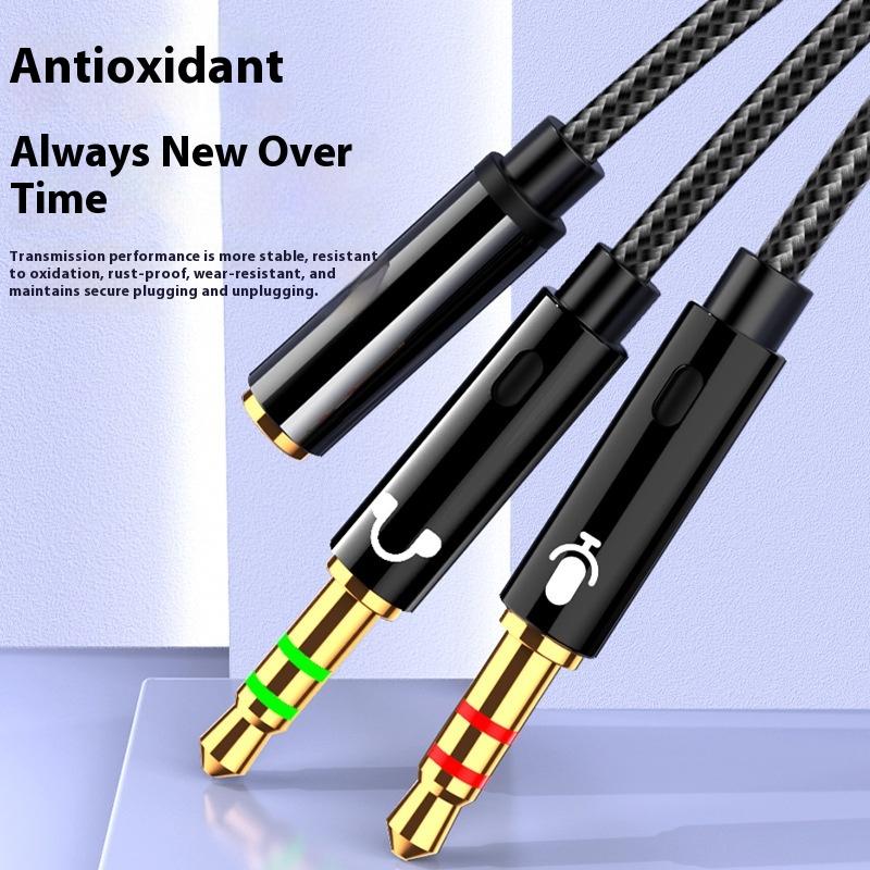 25/50/100Cm Headphone Microphone Audio Converter Y Splitter For Computer 3.5Mm Female To 2 Dual 3.5Mm Male Headphone Mic