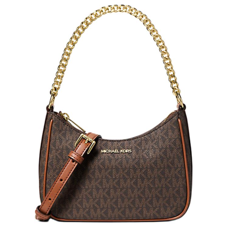 

Michael Kors MK Jet Set Metal Logo Chain Strap Faux Leather Crossbody Tote Bag Women Handbags Brown 35F5GTVC0B-BROWN Shopping Bag Set(Basic Set+Shopping Bag)