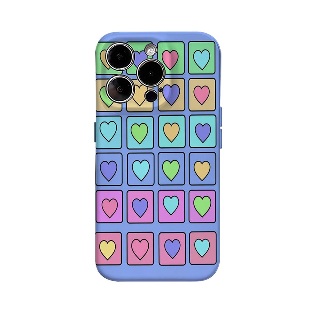 

Heart Square Puzzle Phone Case for IPhone 16 15 14 13 12 11 X XS XR XSMAX 7 8 Pro Max Plus Double-layer Back Cover IPHONEXSMAX