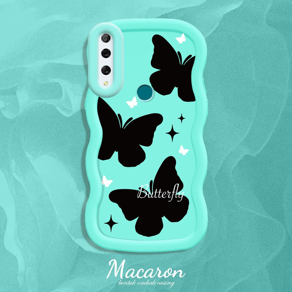 

Окрашенный узор Big Wave Edge Мягкий силиконовый материал Macaron чехол для телефона противоударный защитный резиновый чехол для iPhone Huawei Honor Infinix Tecno Honor X6A синий