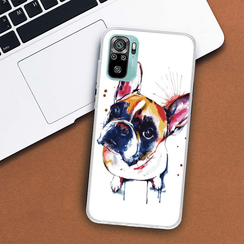 French Bulldog Dog Pug Phone Case For Xiaomi Redmi Note 10 Pro Max 10S 9 9S 9T 8 8T 11T 11S 11 5G 11E 7 6 5 4X Coque Cover