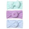 New children's hair accessories three-piece set, cute baby seamless wide headscarf, nylon bow baby headband