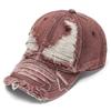 American-style Retro Denim Baseball Cap, Men's and Women's Version, Distressed Washed, with Worn-out Holes On the Brim.