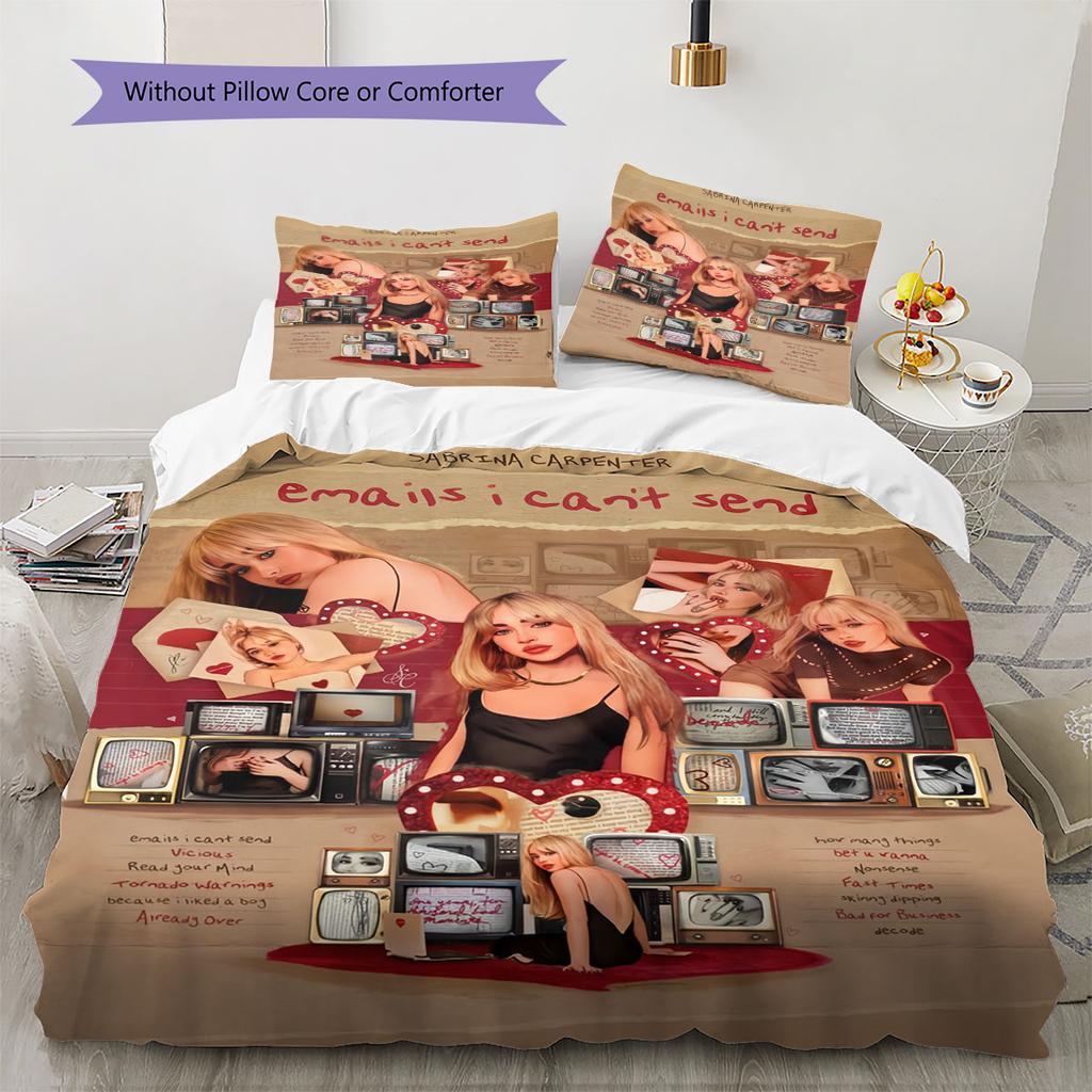 Sabrina Bliss Bedding Quilt Set Quilt Cover Pillowcase Home Decoration Birthday Gift (1 * Duvet Cover + 2 * Pillowcase, Without Core)