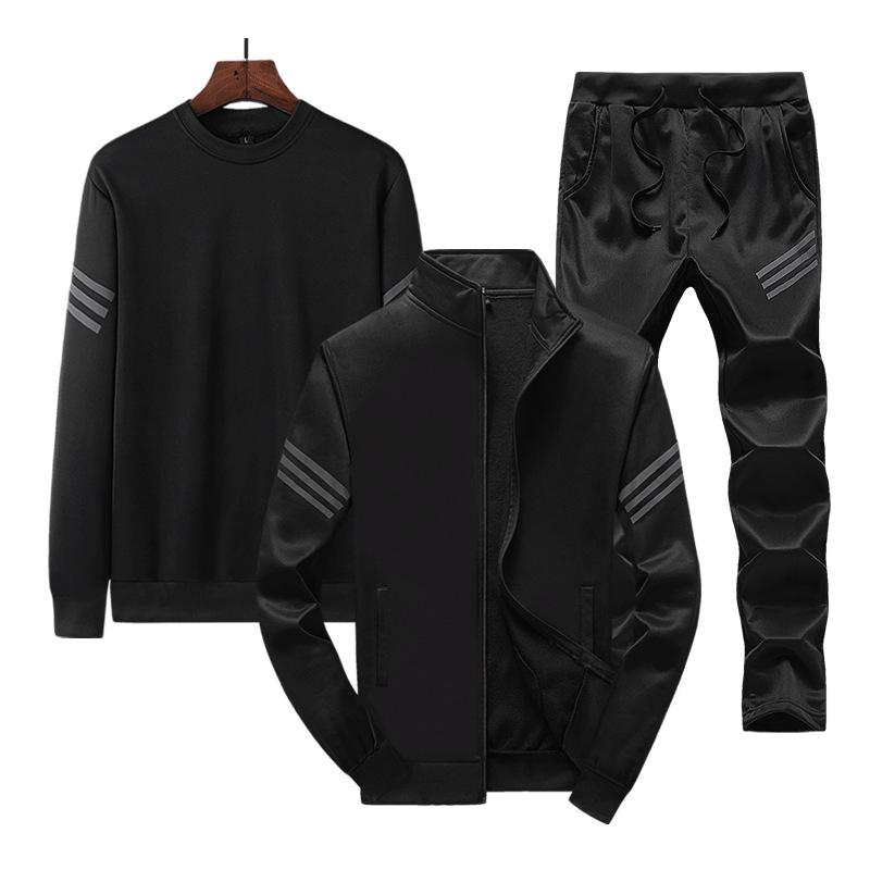 Conjunto de Roupa Esportiva Masculina Moderna para Primavera e Outono: Jaqueta Casual e Opção de Duas ou Três Peças
