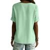 Women's Fashion Loose-Fit Round-Neck Short-Sleeve Gathered T-Shirt Top