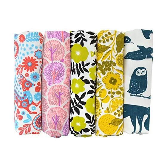 Transparen Japanese Gauze Towel Face Towel Set of 5 Assorted Palette Gauze Towels, One Side Pile, One Side Gauze, Senshu Towel, Quick Dry, Thin,