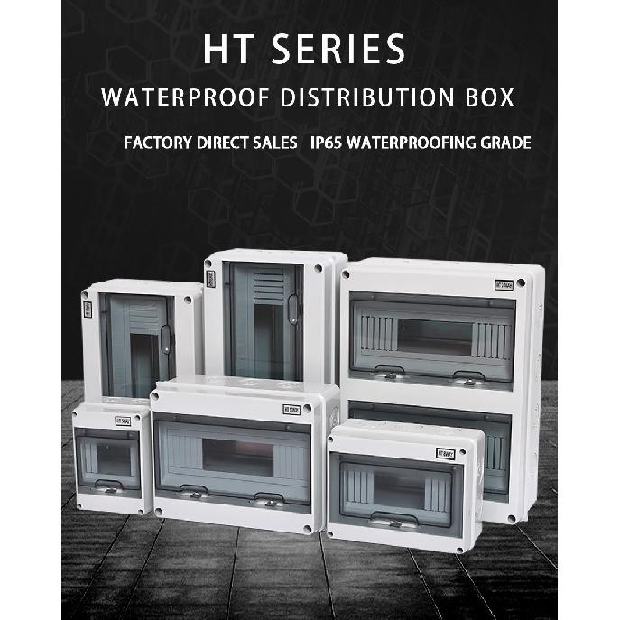 HT Series Junction Box 2/3/5/8/12/15/18/24WAY PC Plastic Outdoor Electrical IP65 Waterproof Distribution Box Switch Box Fuel Injectors 6