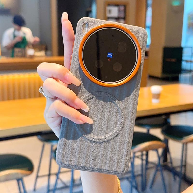 For Vivo X300s & X300 Ultra Case Magnetic Metal Alloy Camera Protection Independent Buttons Vegan Leather X300ultra Case Cover
