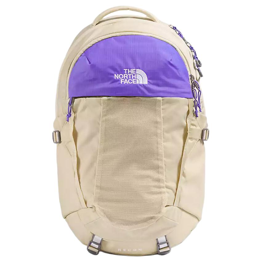 The North Face 30L Comfortable Simple Large Capacity Hiking Backpack Unisex Backpack Beige Purple NF0A52SUYI8 Beige & Purple
