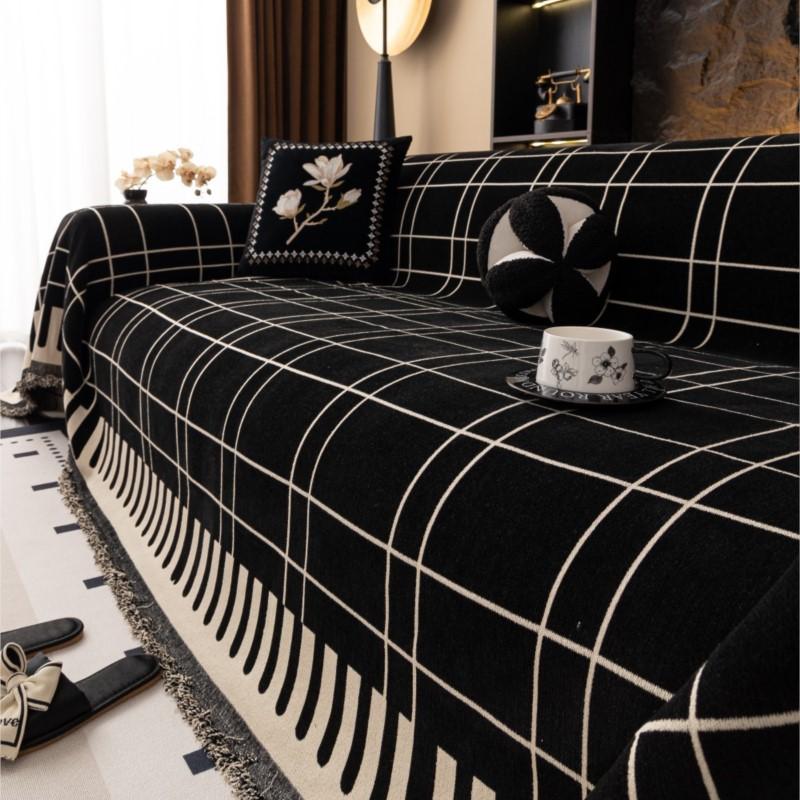 All-Season Universal Couch Camping Blanket Sofa Mat Chenille Ethnic Style Sofa Cover Full Coverage Non-Slip Couch Protector