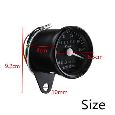 Odómetro Dual de Motocicleta KMH Velocímetro Medidor LED Luz de Fondo Luz de Señal