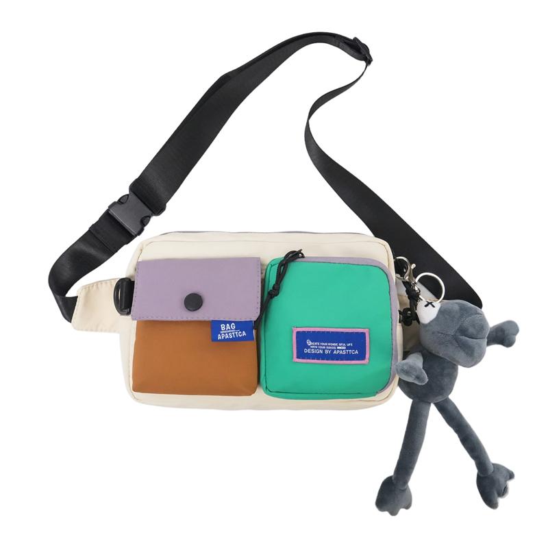 Color-Block Chest Bag for Men & Women – Trendy Multi-Pocket Waist Pack with Adjustable Strap – Perfect for Streetwear, Travel & Daily Use
