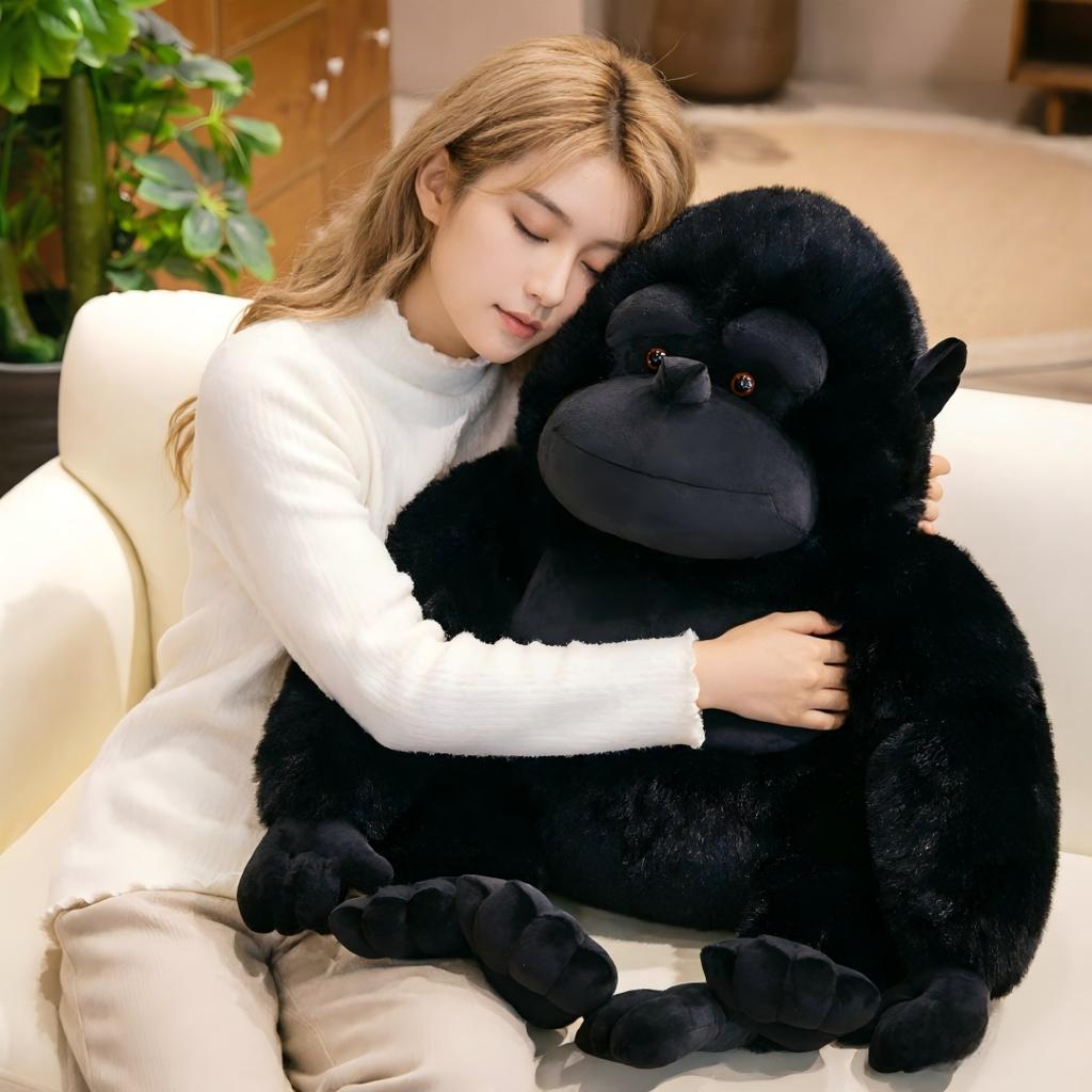 25Cm Cute Lifelike Gorilla Plush Toy Soft Stuffed Animal Doll For Kids Birthday Gift Home Room Decor