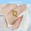 Fashionable Plated Gold Six Pointed Star Ring For Women Stylish And Adjustable Jewelry