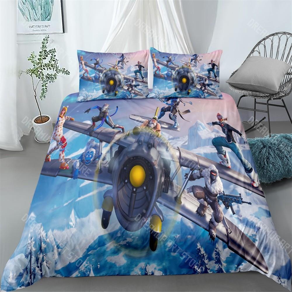 Hot Game Duvet Cover Pillowcase Bedding Set F-FORTNITES Adult Boy Girl Bedroom Decoration Children Gift Single Double Large Size