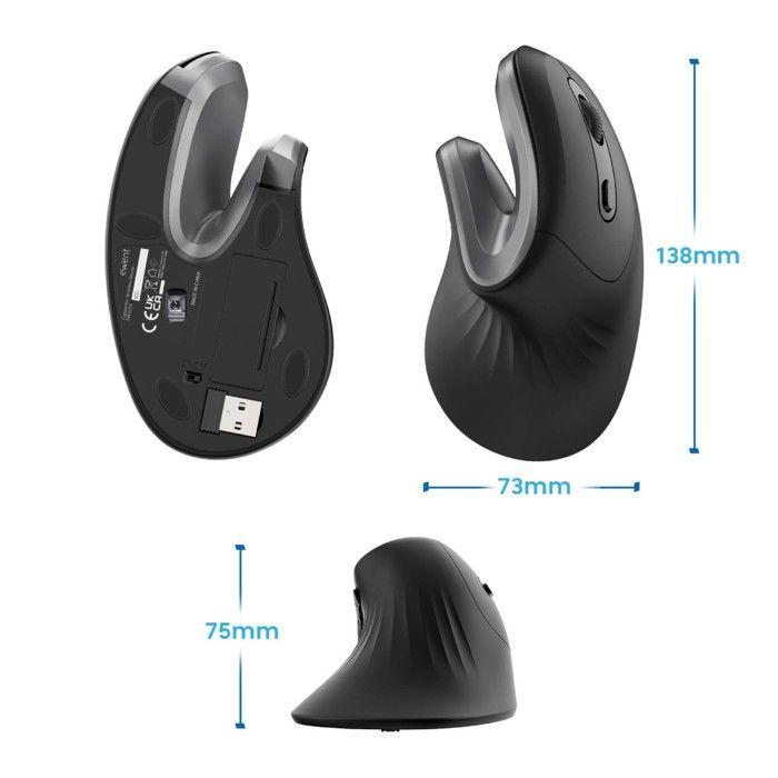 Souris Ergonomique Verticale Sans Fil Ewent EW3154 3200 DPI Noir