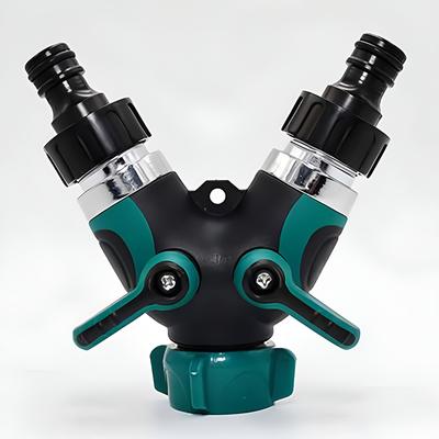 1 Stück Hochwertiger EU-US-3/4-Zoll-2-Wege-Gartenschlauch-Splitter-Gartenhahn-Y-Typ-Bewässerungsanschluss-Verteiler für Außenwasserhahn