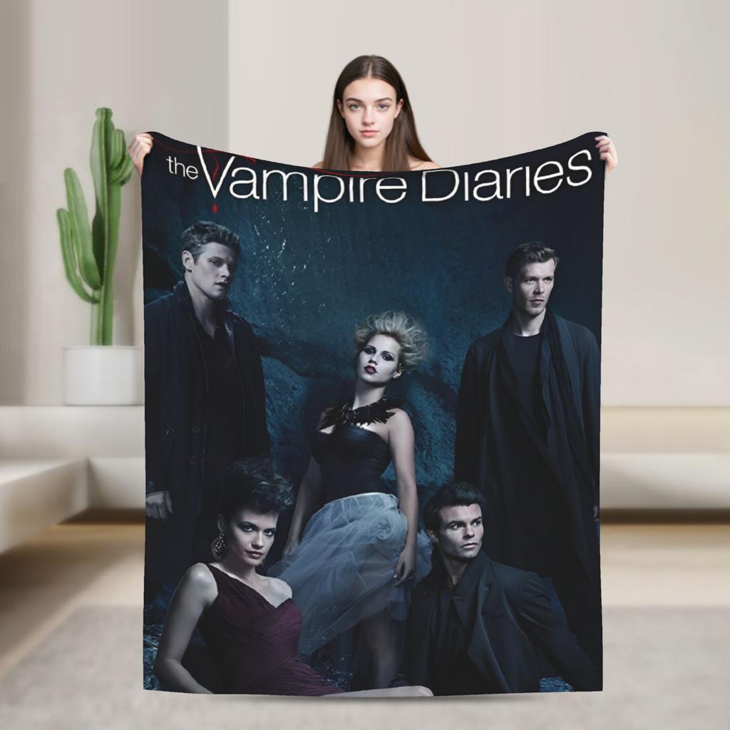 The Vampire Diaries Damon salvatore Blanket Print Plush Throw Blanket For Home Decor Travel Office Flannel Bedspread Bed Cover