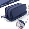 C-Convenient-Large Capacity Pencil Case Pencil Pouch Pen Bag For School Stationery And Travel Navy Blue